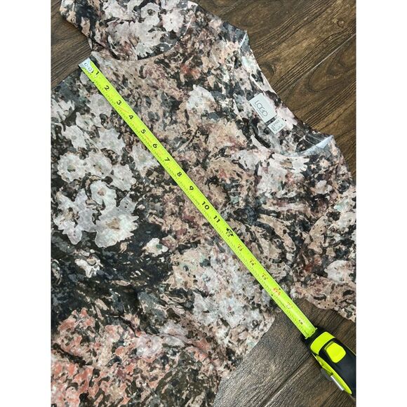 LOGO LORI GOLDSTEIN PINK GRAY FLORAL WATERCOLOR ASYMMETRICAL LIGHT TUNIC TOP XS - Picture 11 of 16